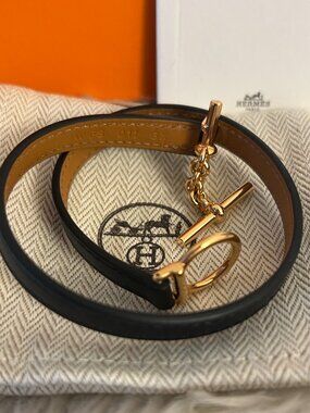 Hermes Croisiere Double Tour bracelet-NWOT!  with box, dust bag and cards Black